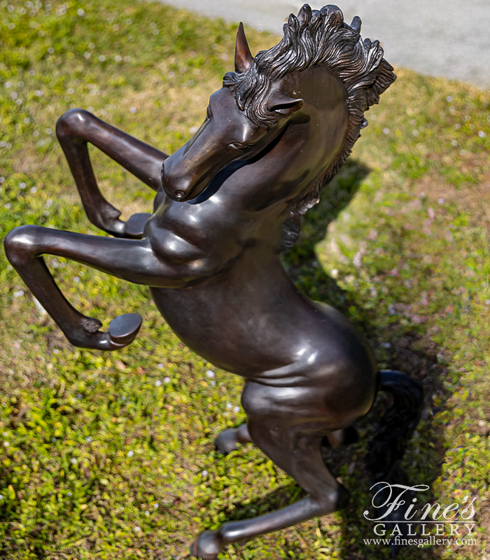 Bronze Statues  - Rearing Horse Bronze Statue - BS-888